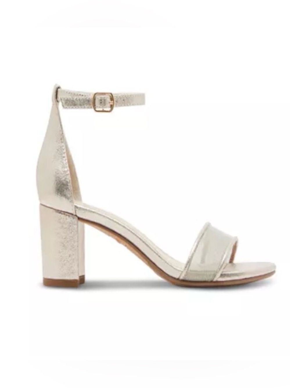 Steve Madden Open-Toe Block Heel Sandal Gold Mesh
